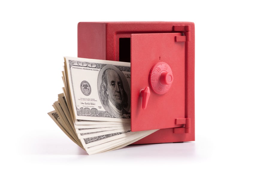 money in a safe