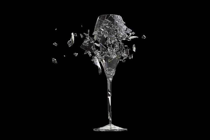 fragile glass breaking